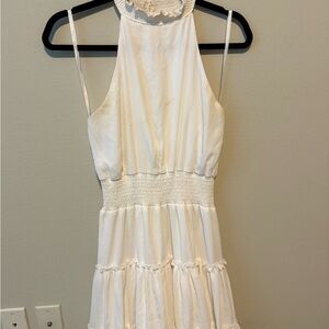 Elegant White Halter Dress